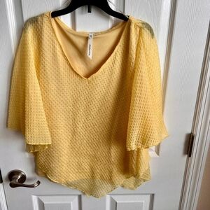 NY Collection Women's Yellow Blouse